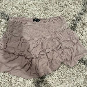 Mini tan ruffle skirt